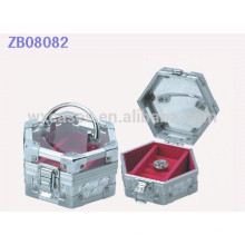 Nueva llegada de aluminio joyas caja de regalo con tapa de vidrio